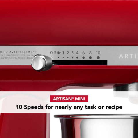 KitchenAid Artisan Mini with dough hook for kneading small batches of bread dough