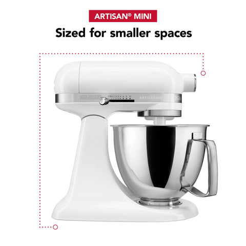KitchenAid Artisan Mini durable metal construction for long-lasting use.