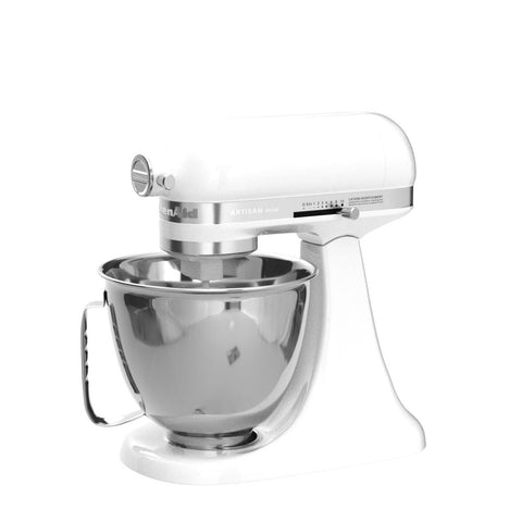KitchenAid Artisan Mini tilt-head mechanism close-up enables easy ingredient access.
