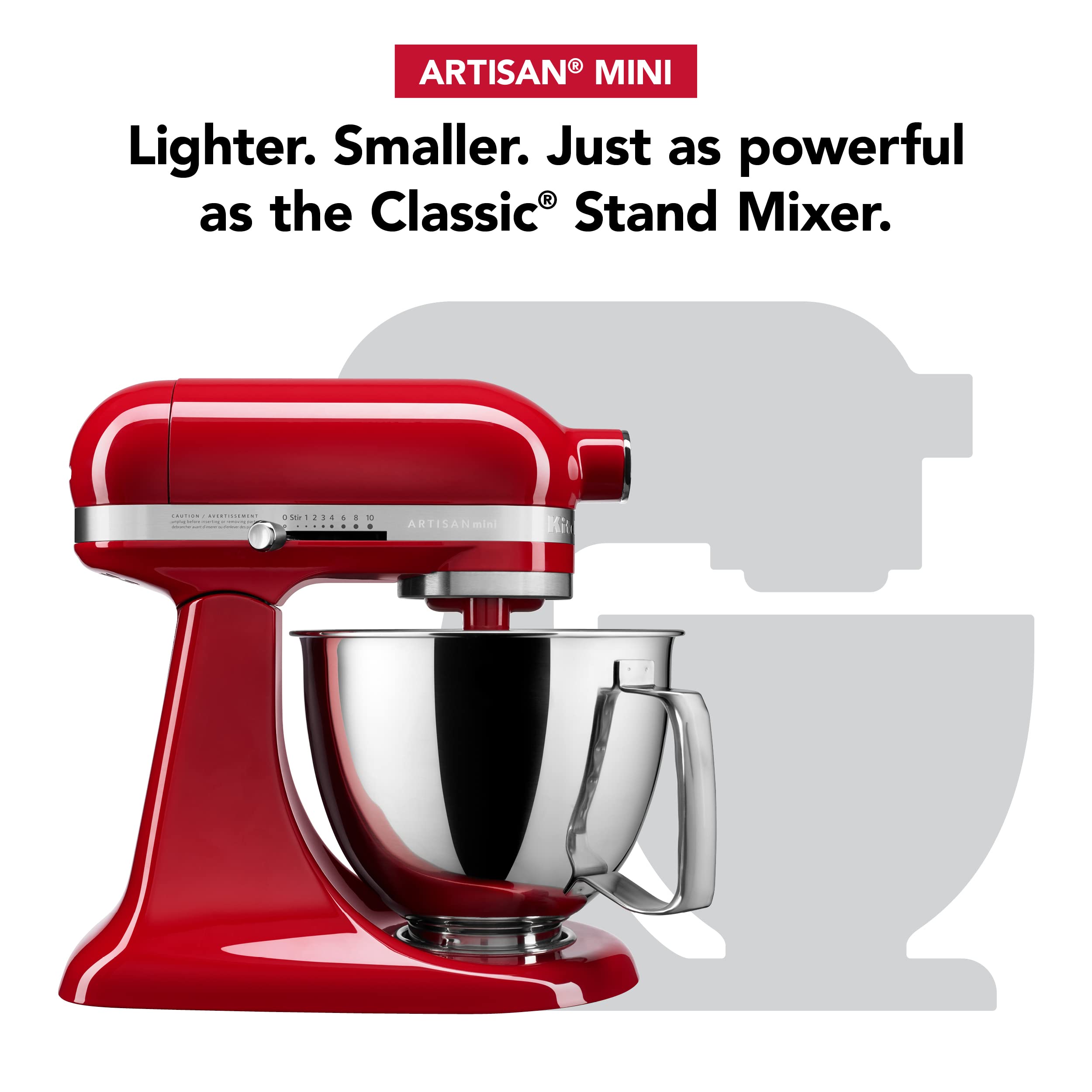 KitchenAid Artisan Mini front view showing compact design ideal for small kitchens