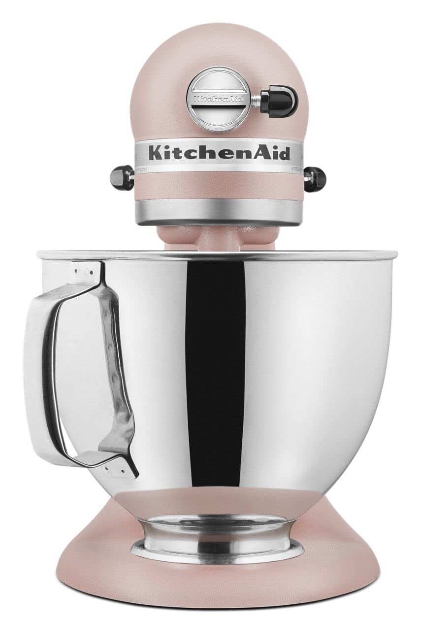 Close-up of 10-speed control on KitchenAid Artisan mixer for precise mixing.
