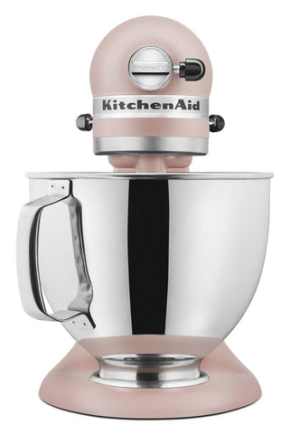 Close-up of 10-speed control on KitchenAid Artisan mixer for precise mixing.