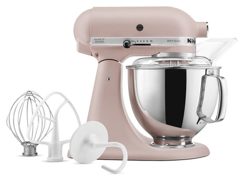 Durable metal construction of KitchenAid mixer for daily kitchen tasks.
