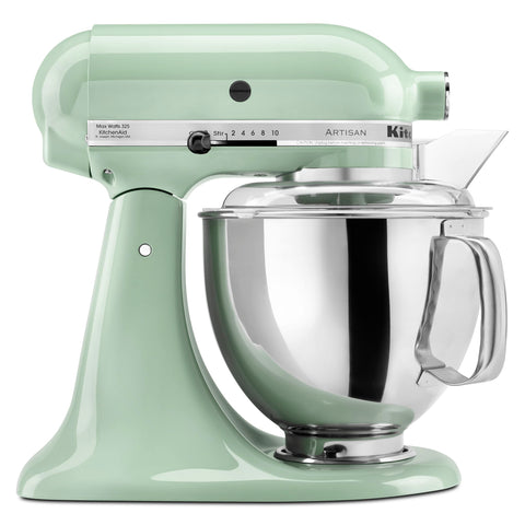 KitchenAid Artisan tilt-head mixer with pouring shield for controlled batter pouring