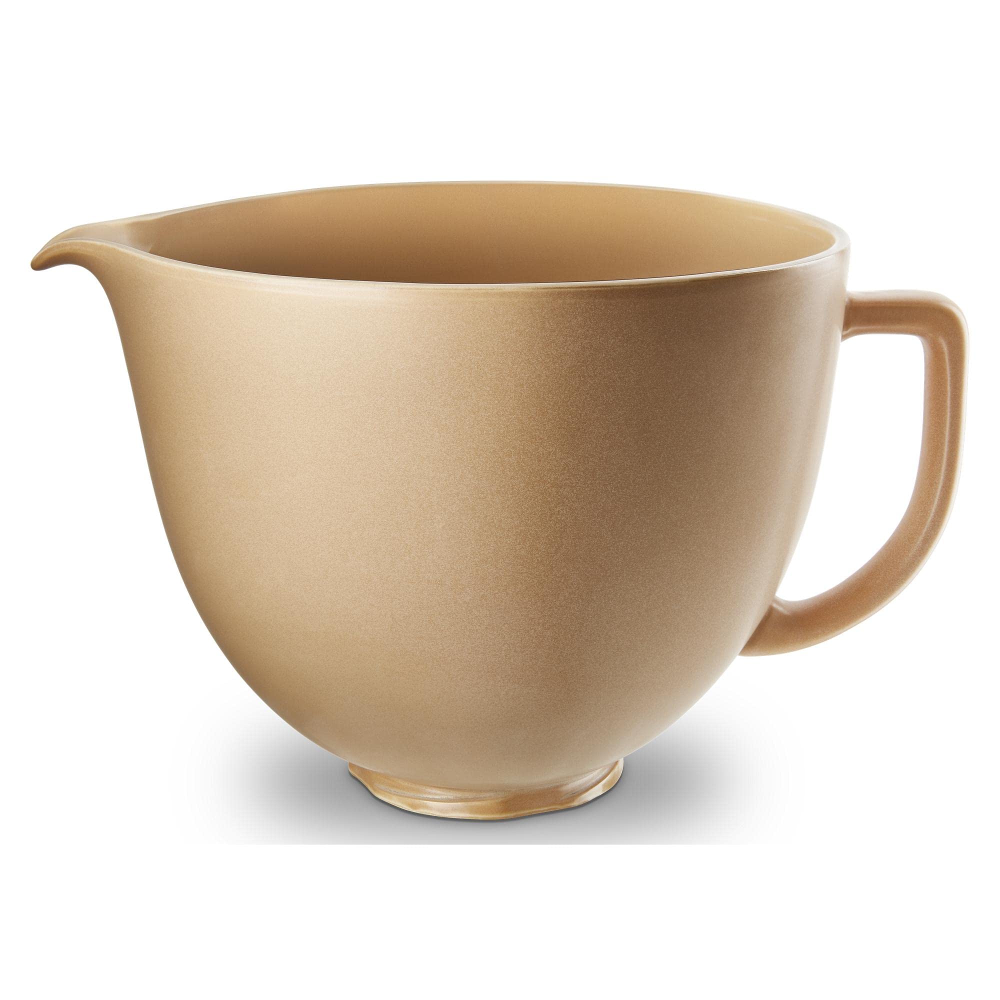 KitchenAid fired clay ceramic bowl, dishwasher-safe for quick cleanup after prep.