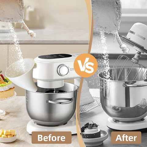 KitchenAid flour funnel easy-clean material resists stains and washes quickly.