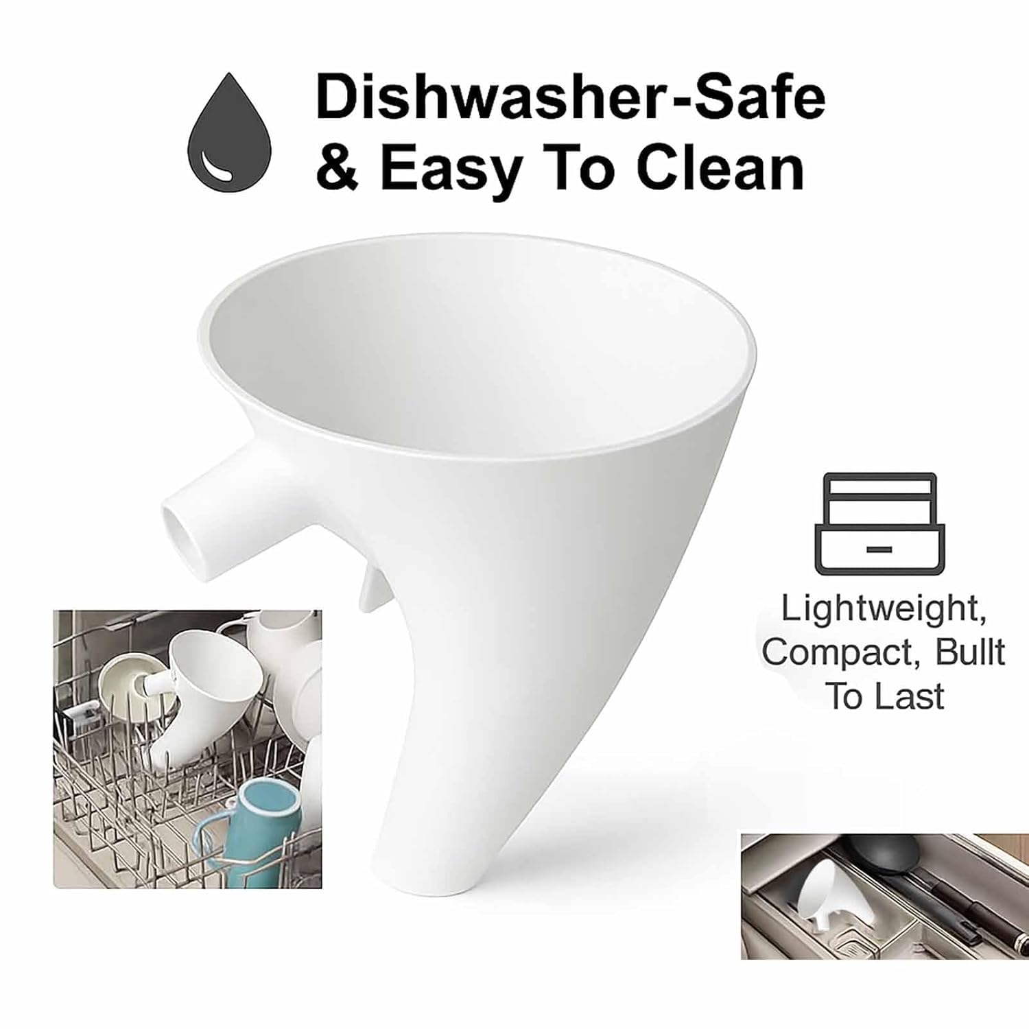 KitchenAid flour funnel spill-free pour keeps your counter clean.
