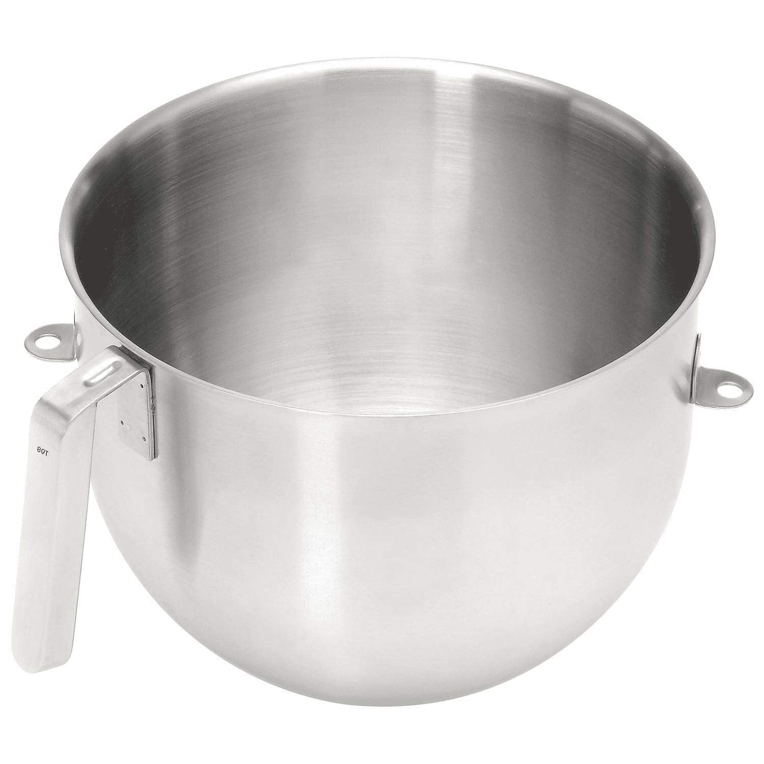 KitchenAid KSMC8QBOWL 8-qt mixing bowl in brushed stainless steel, ideal for bulk prep and doughs.