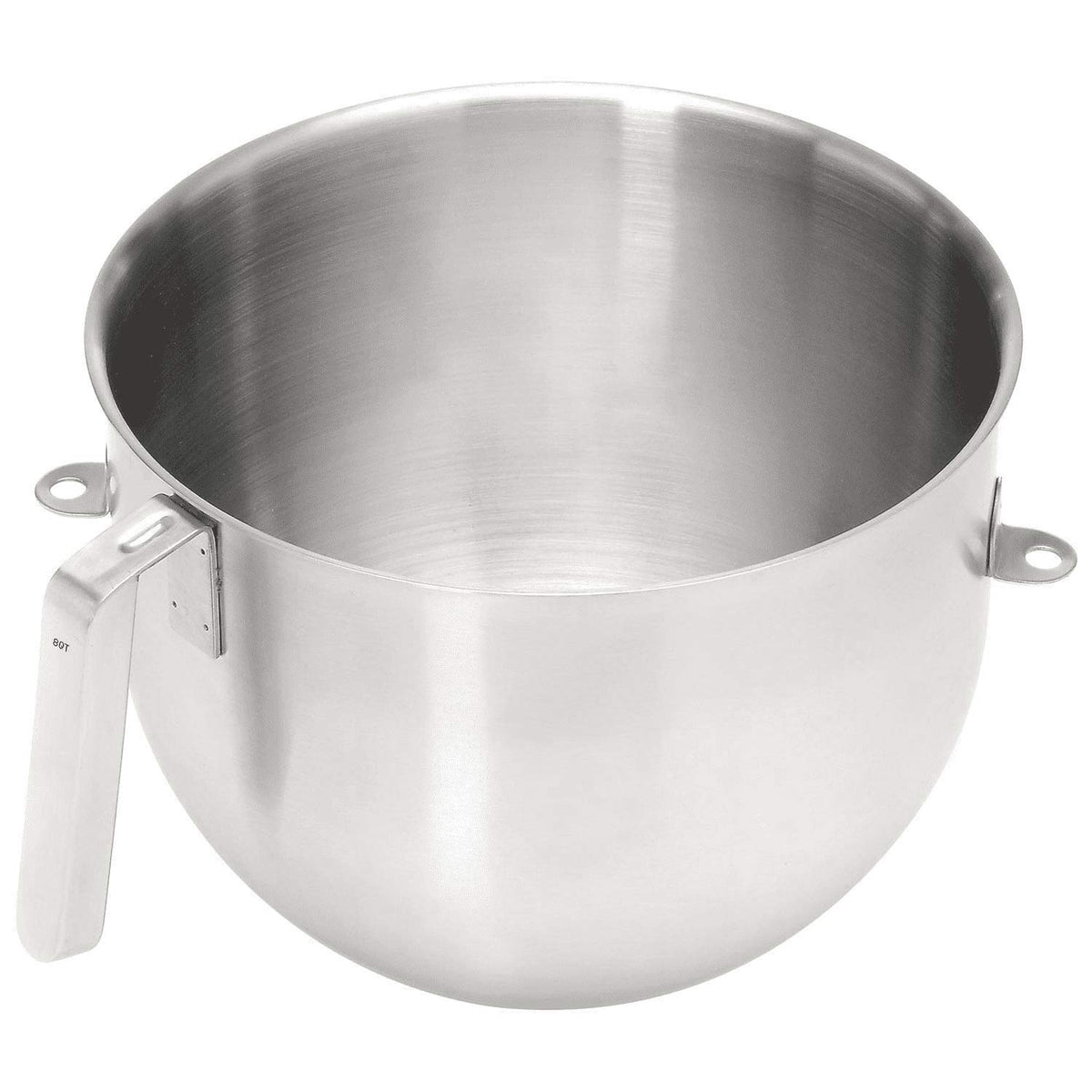 KitchenAid KSMC8QBOWL 8-qt mixing bowl in brushed stainless steel, ideal for bulk prep and doughs.
