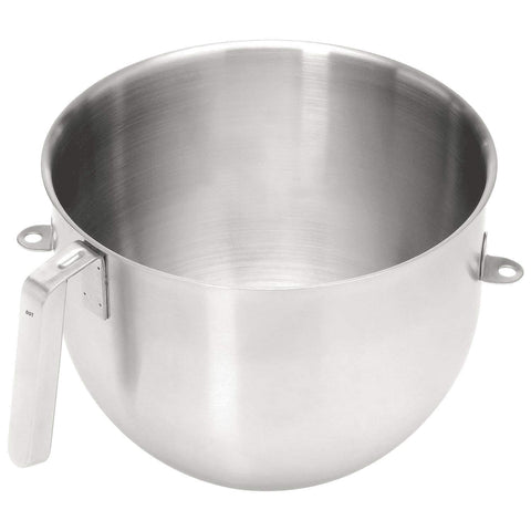 KitchenAid KSMC8QBOWL 8-qt mixing bowl in brushed stainless steel, ideal for bulk prep and doughs.