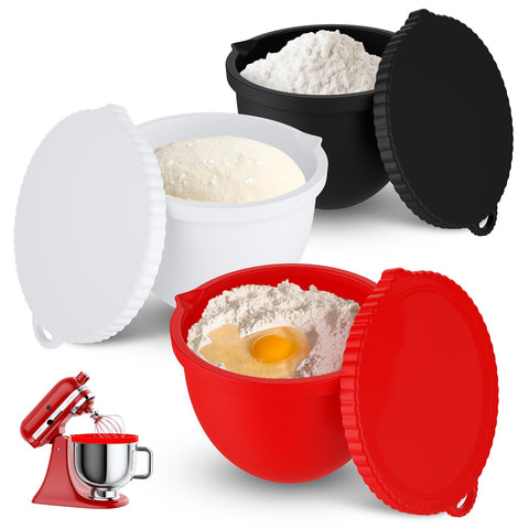 Silicone Bowl Liners for KitchenAid Tilt-Head 5 Qt fit snugly, reducing mess.