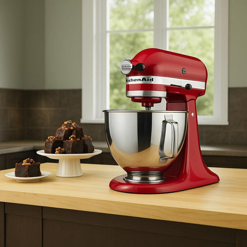 KitchenAid Tilt-Head Mixer empire red finish adds style while delivering versatile home mixing.