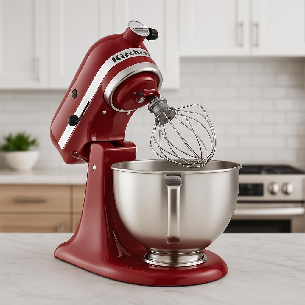 KitchenAid Tilt-Head Mixer metal gears support durable performance during busy kitchen prep.