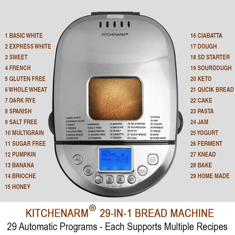 KITCHENARM 1-press bread making setup for quick, repeatable results.