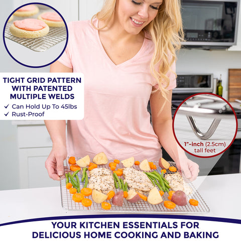 KITCHENATICS dishwasher-safe cooling rack ready to wash after cookies and small-batch baking