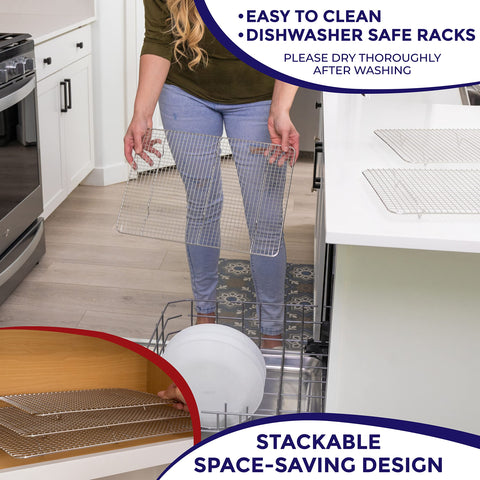 Dishwasher-safe cooling rack shown after cleaning for easy maintenance
