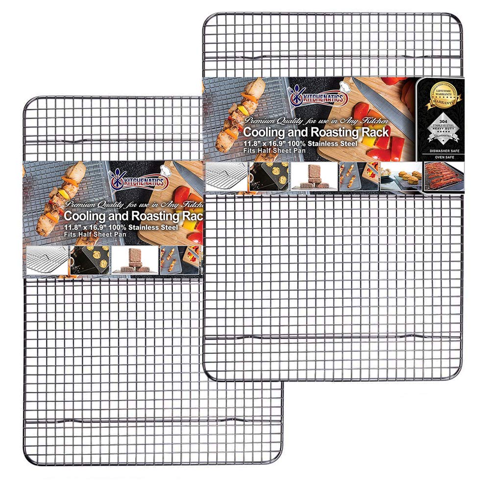 KITCHENATICS heavy-duty half-sheet rack for even cookie cooling