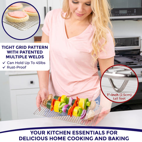 Kitchenatics multipurpose rack fits standard 13x9 pans and doubles as organizer or drying rack.