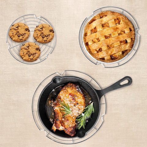 KITCHENATICS round cooling rack 10.5-inch supports larger pans and roasts