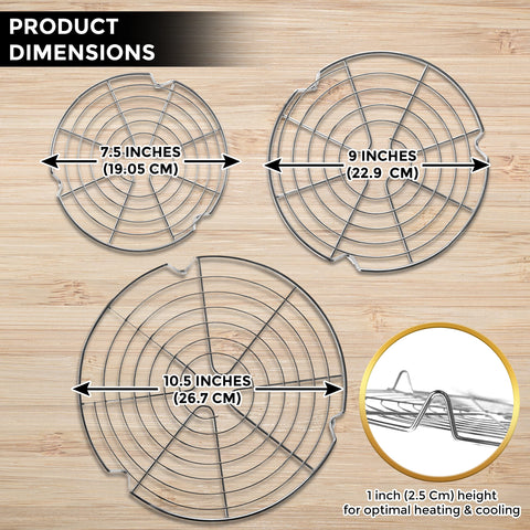 KITCHENATICS round cooling rack 9-inch ideal for pastries and tray cooling