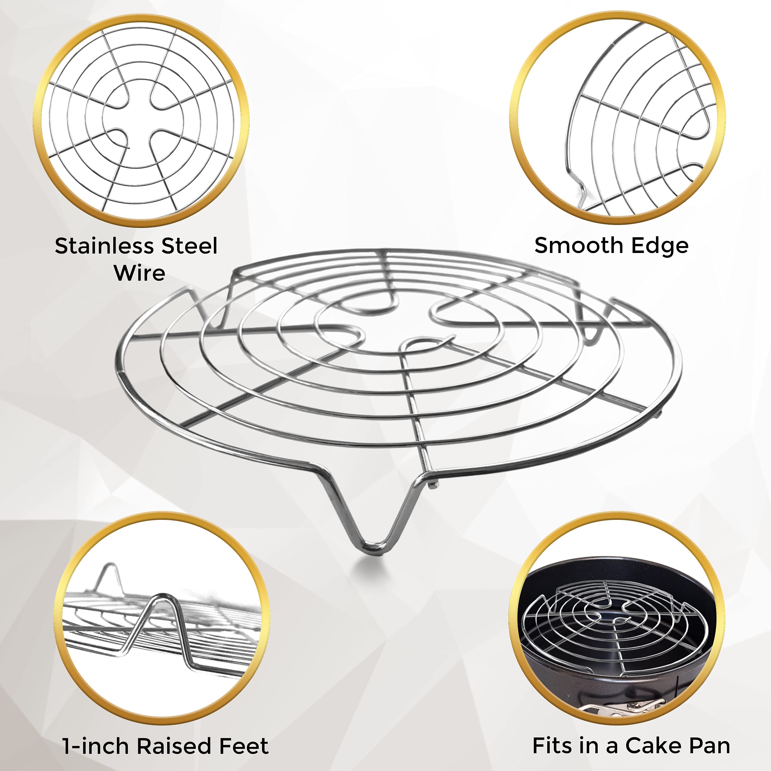 KITCHENATICS round cooling rack dishwasher-safe for easy cleanup