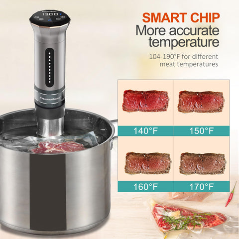 KitchenBoss sous vide cooker thermostatic control maintains stable temperatures