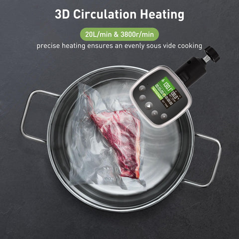KitchenBoss wifi sous vide cooker temperature control accurate to 0.1℃