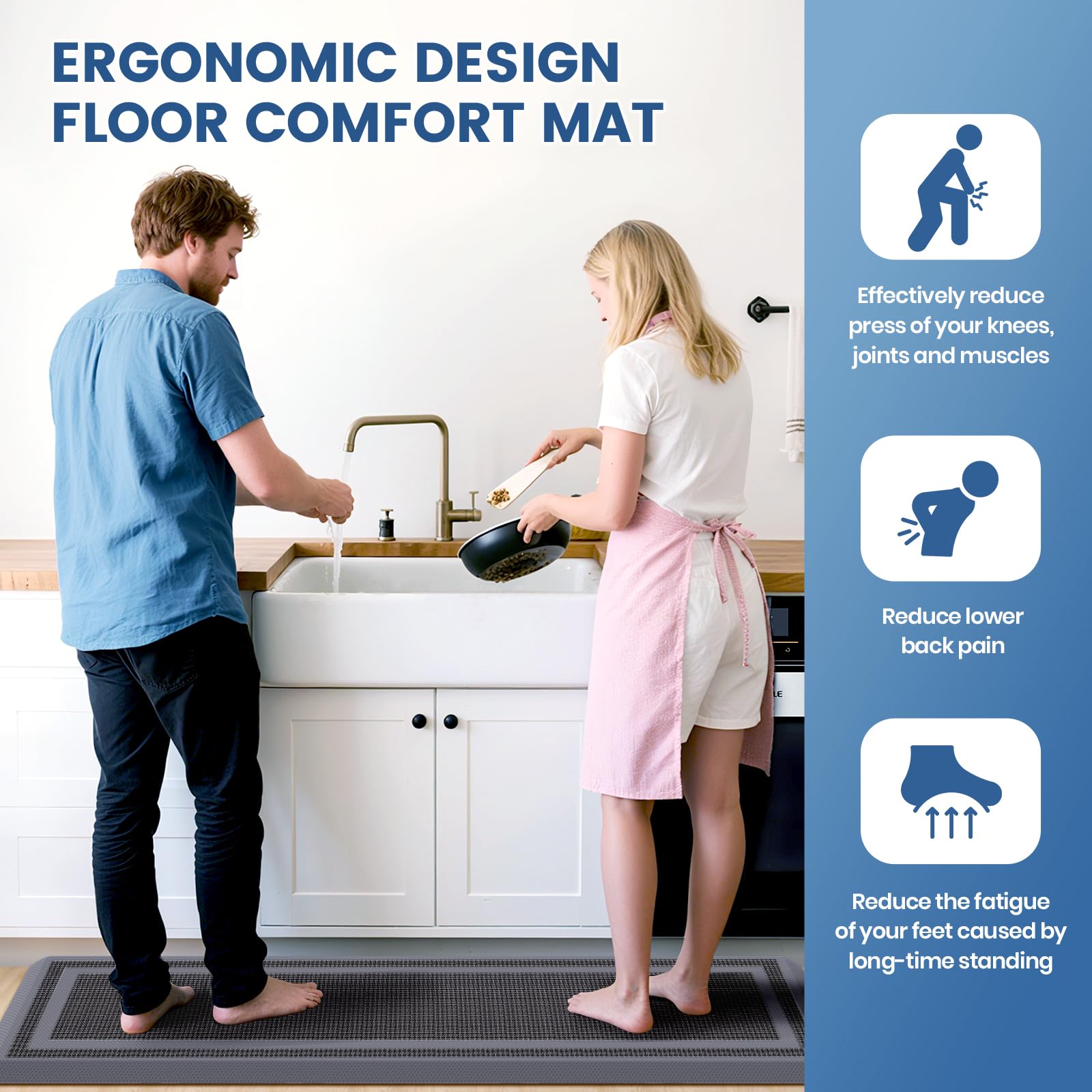 KitchenClouds 2pc kitchen rugs easy-clean surface for quick maintenance
