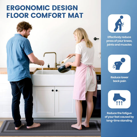KitchenClouds 2pc kitchen rugs easy-clean surface for quick maintenance