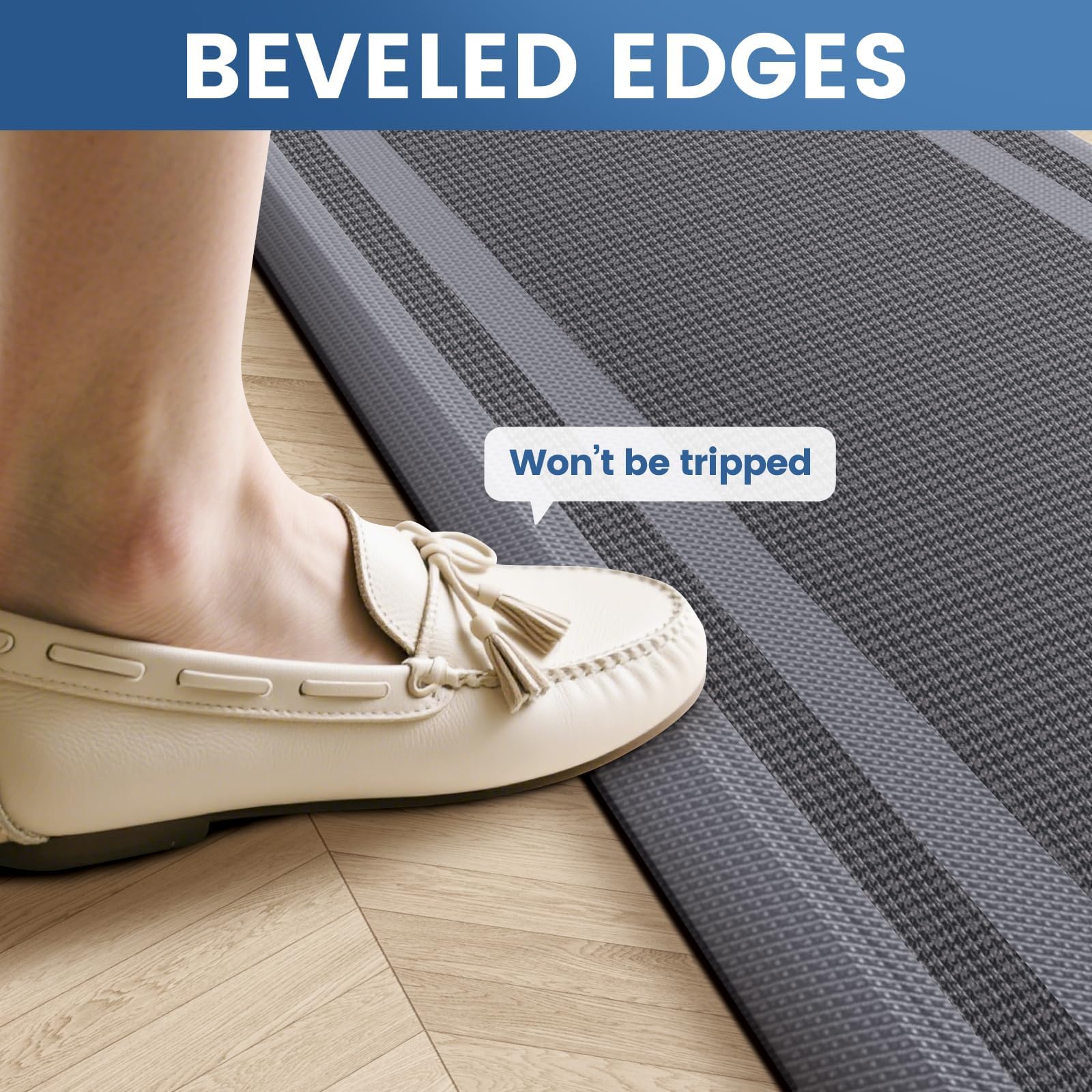 KitchenClouds 2pc kitchen rugs anti-slip backing keeps mats secure