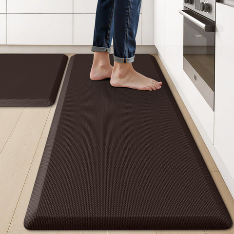 KitchenClouds anti-fatigue kitchen mat 47x17 offers plush support for long cooking tasks.