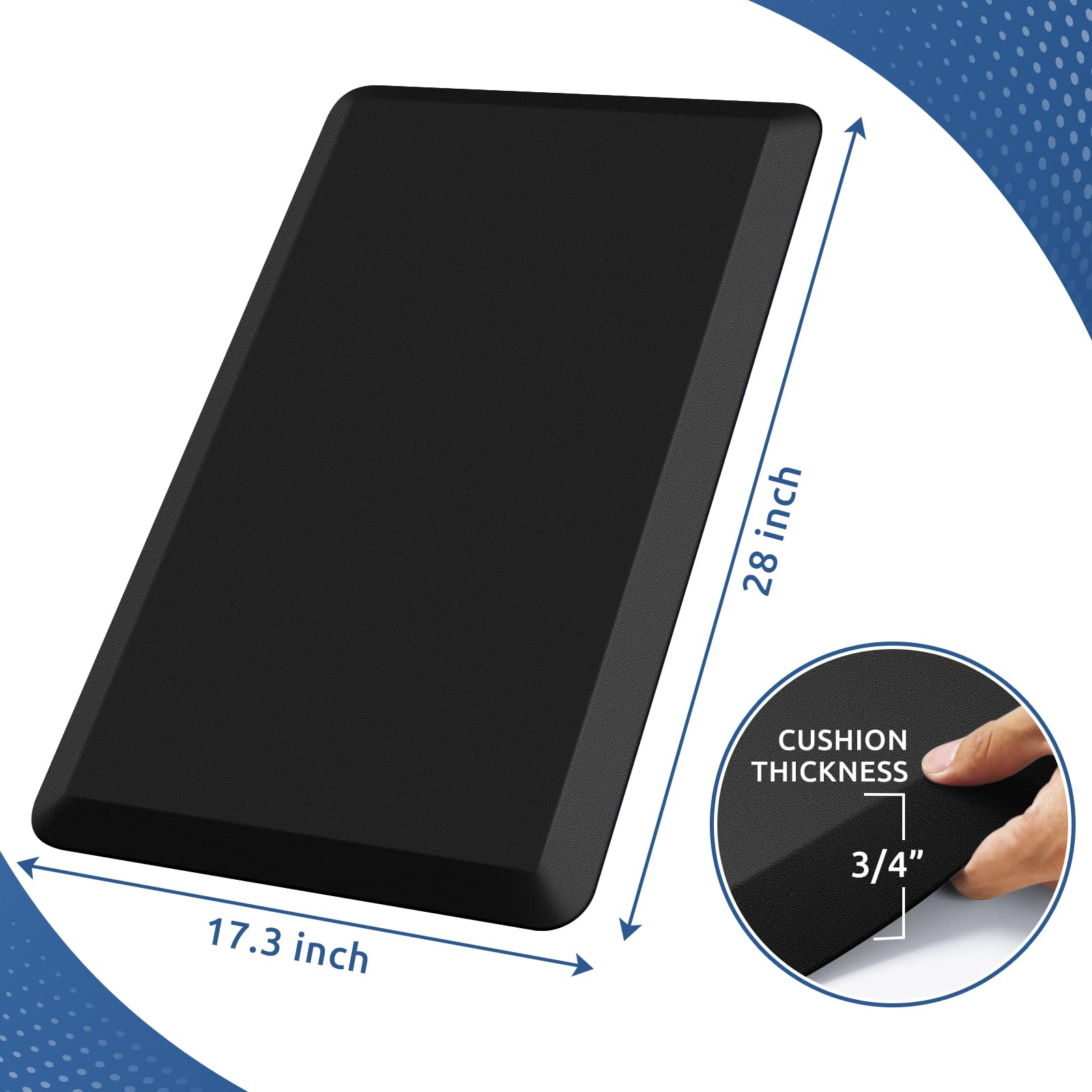 Top view of KitchenClouds anti-fatigue mat showing cushioned surface.