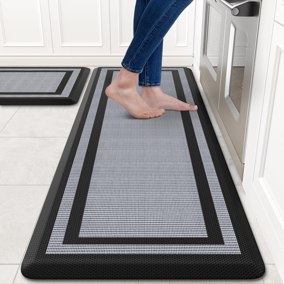 KitchenClouds anti-fatigue kitchen rug set for comfortable standing while cooking