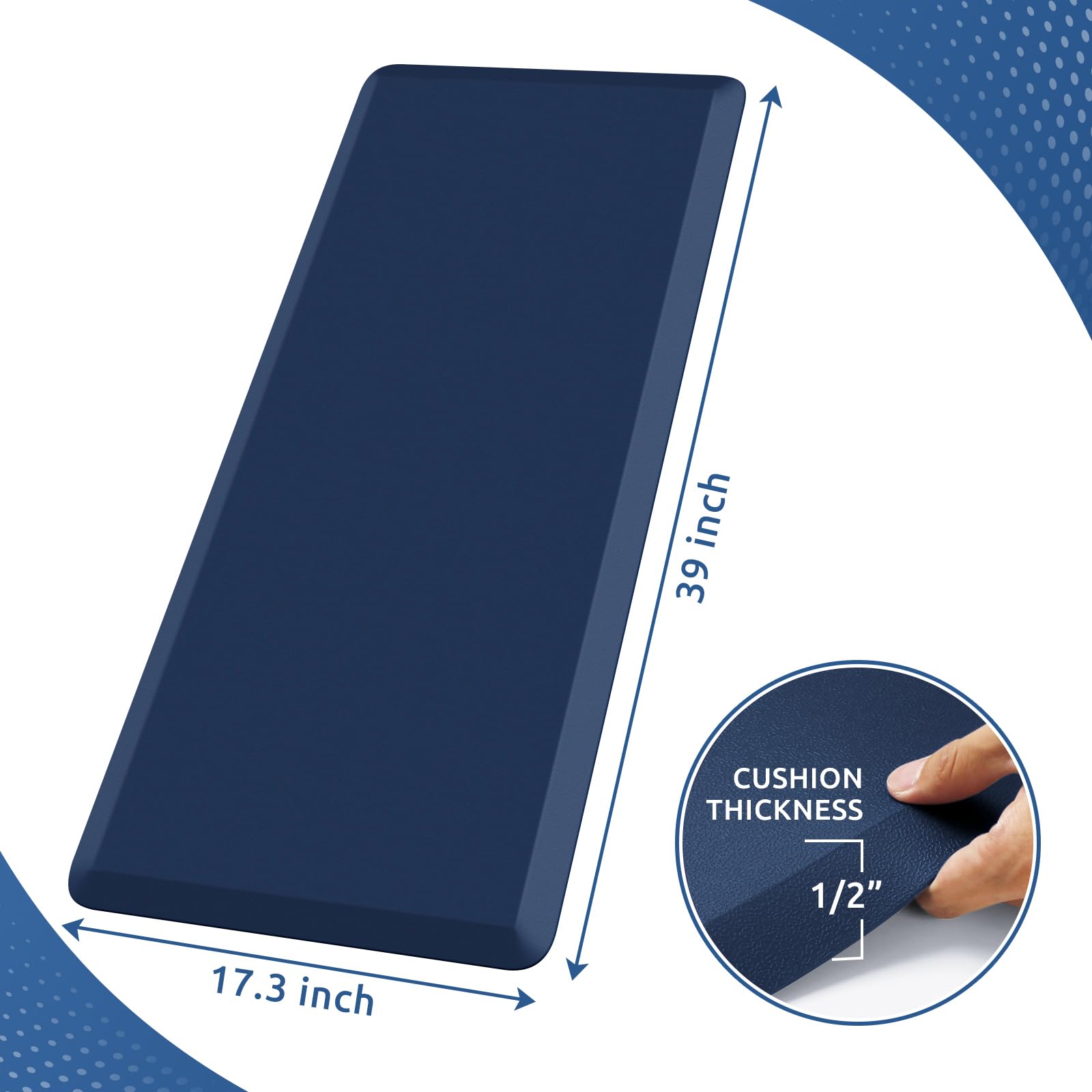 KitchenClouds anti-fatigue rug on waterproof surface to ease standing fatigue during meal prep.