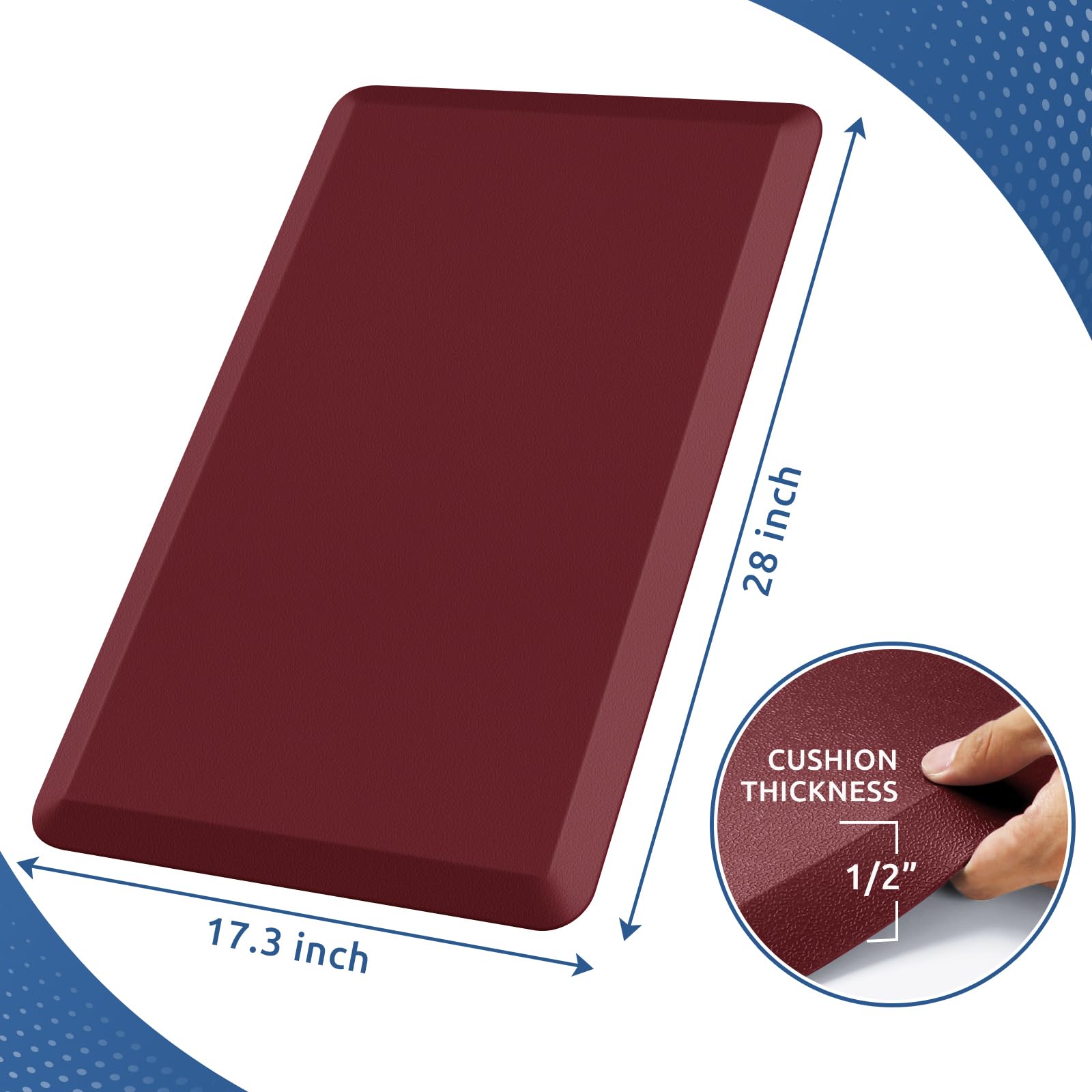 KitchenClouds anti-slip diamond-bottom mat stays securely in place during prep.