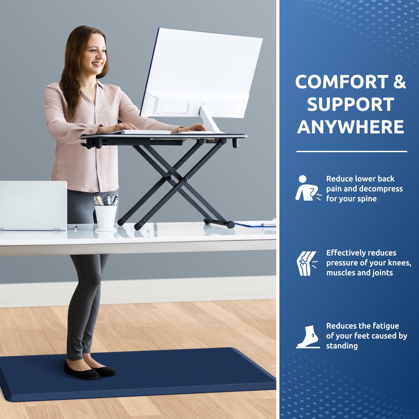 KitchenClouds diamond-pattern bottom reduces slipping risk on slick floors.