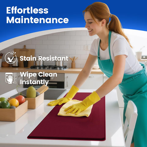 KitchenClouds easy-clean surface resists stains for quick cleanup