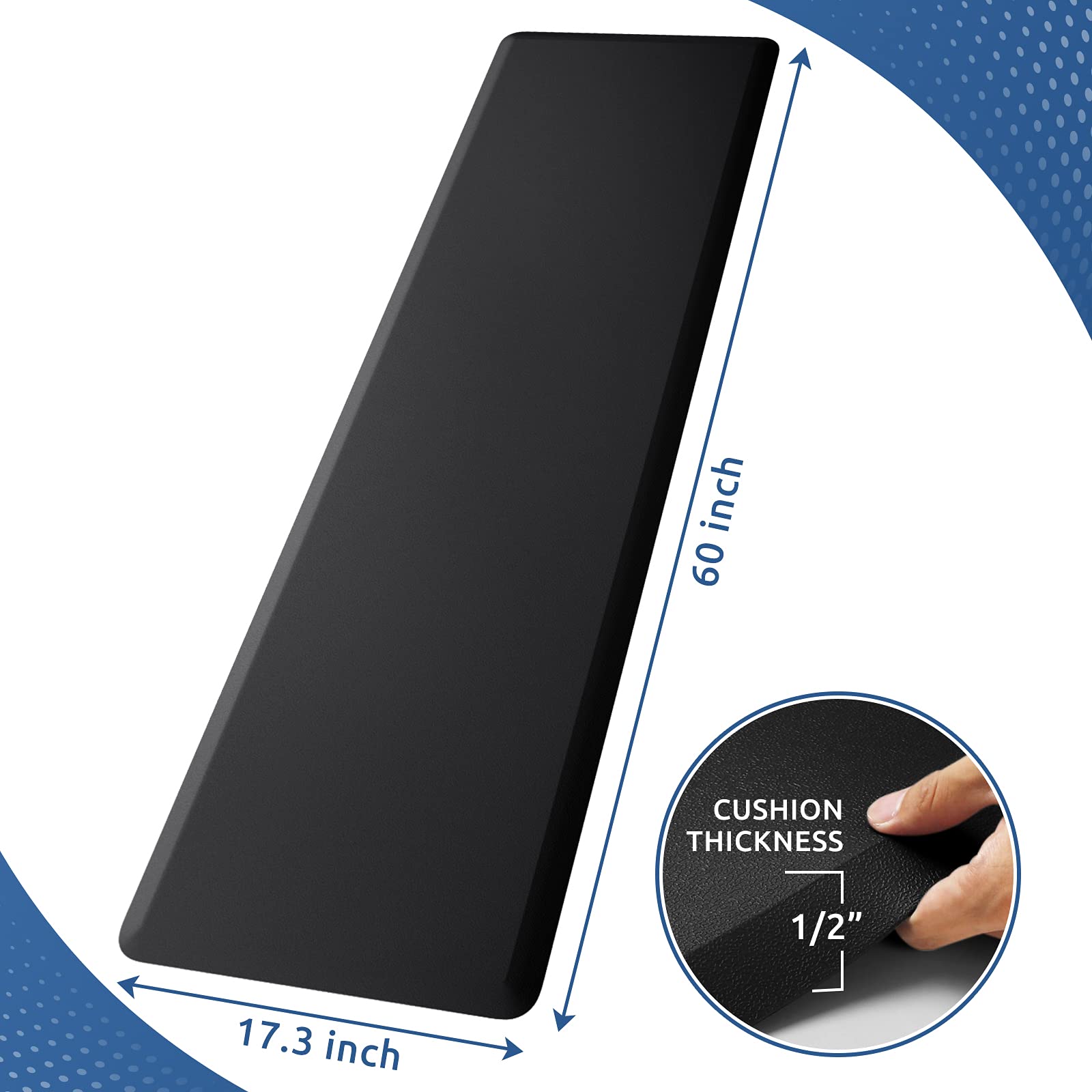KitchenClouds kitchen mat with waterproof surface keeps floors clean at the sink.