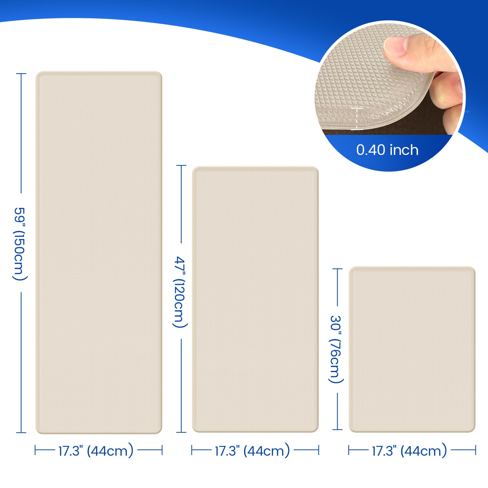 KitchenClouds anti-fatigue mat cushions long stands for comfortable kitchen tasks.
