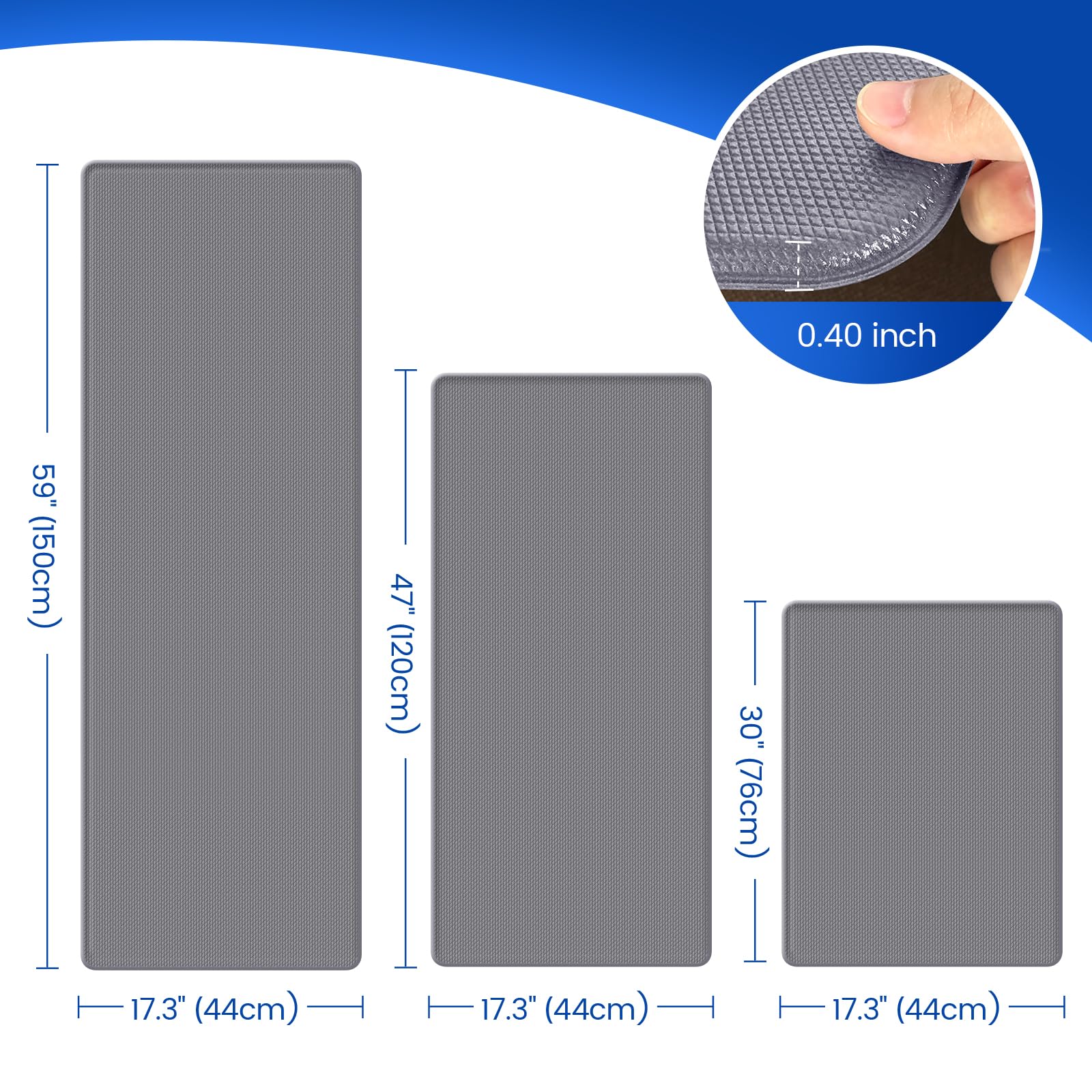 KitchenClouds kitchen mats non-slip backing keeps mats secure on tile and wood floors.