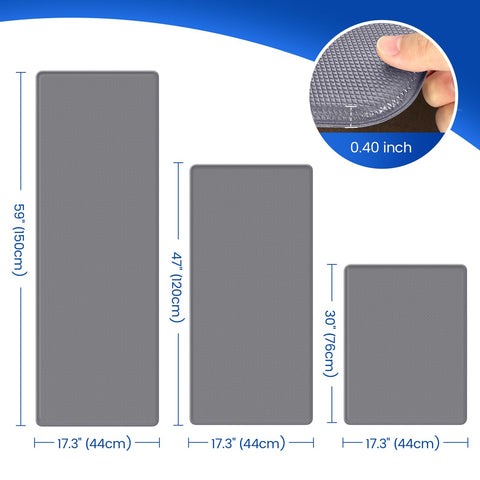 KitchenClouds kitchen mats non-slip backing keeps mats secure on tile and wood floors.