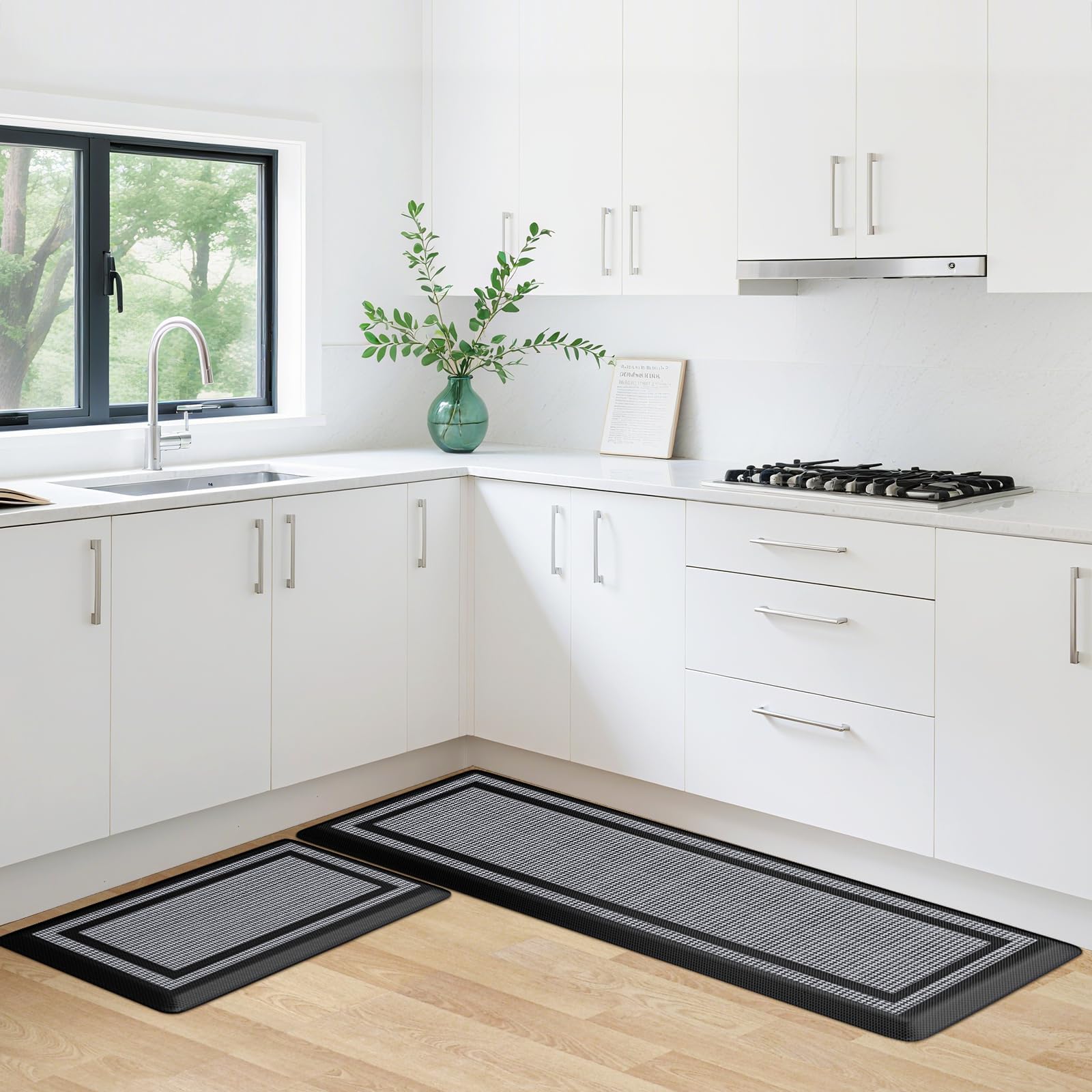 KitchenClouds large 17.3x47 inch mat offers extended coverage