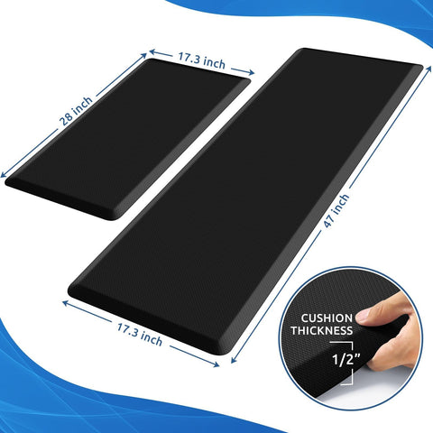 KitchenClouds long kitchen mat 17.3 by 47 inches for extended prep.