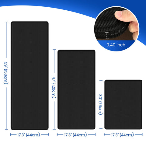 KitchenClouds non-slip backing keeps mats in place on various floor surfaces.