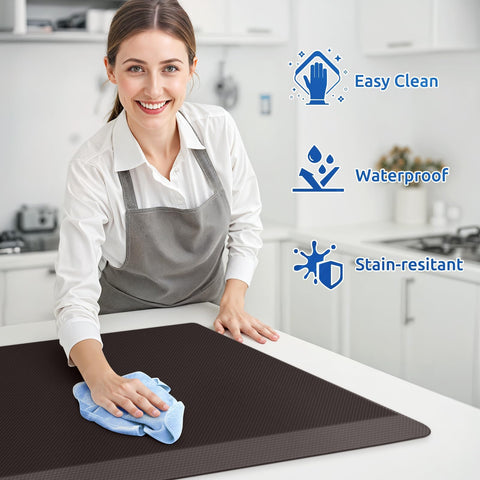 KitchenClouds non-slip bottom keeps the mat in place while cooking.