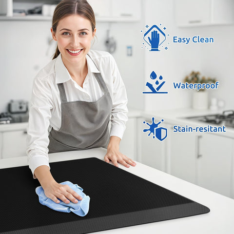 KitchenClouds non-slip bottom design keeps mats in place during cooking.