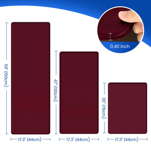 KitchenClouds non-slip backing keeps mats secure on tile floors, reducing slip risk