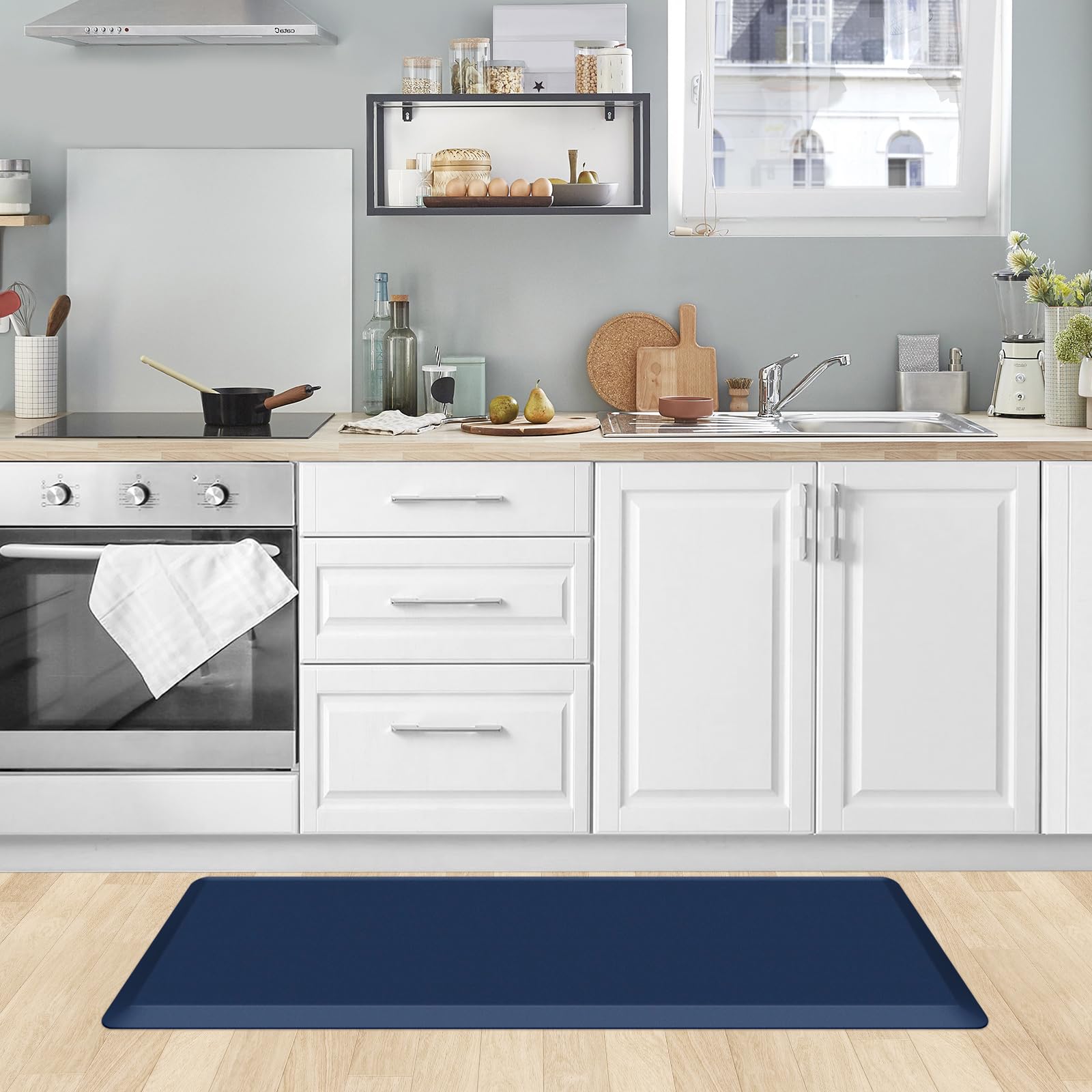 KitchenClouds versatile mat suitable for kitchen, office, and workstation tasks.
