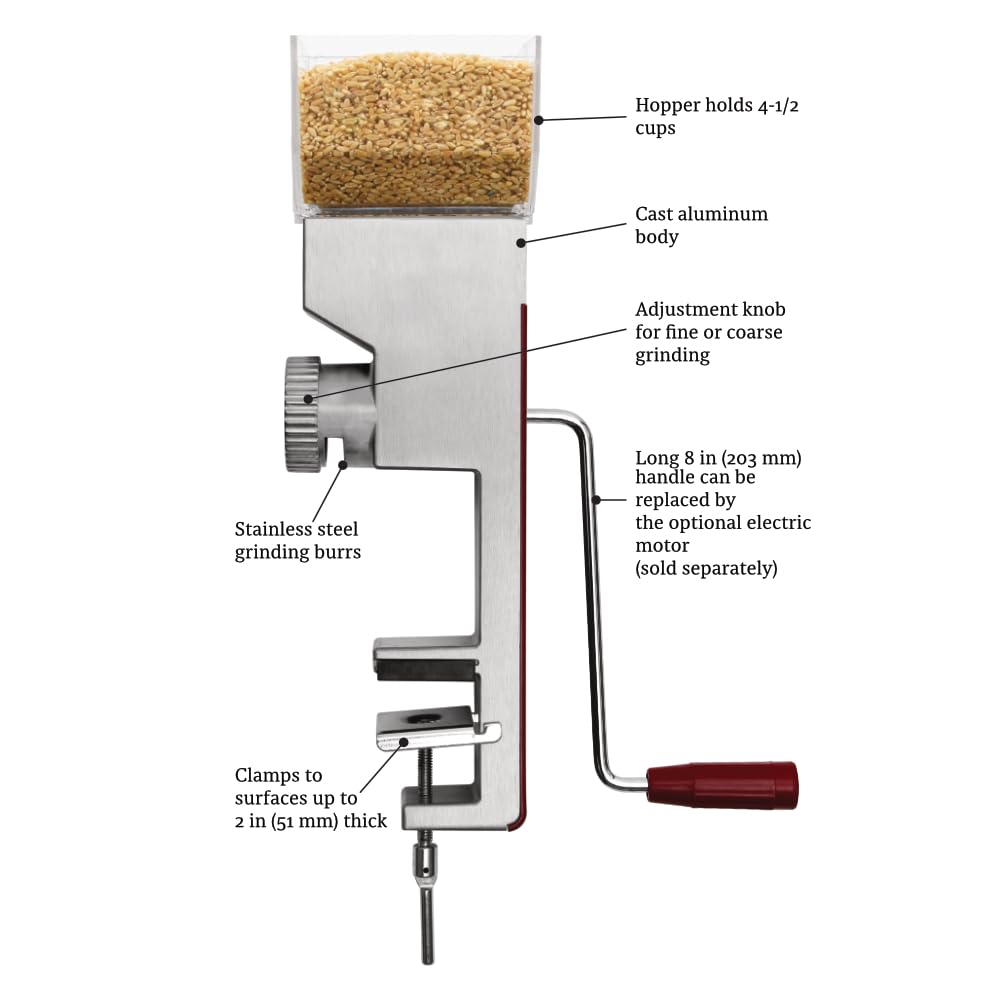 Kitchen Crop VKP Deluxe grains ready for milling illustrates multi-grain versatility