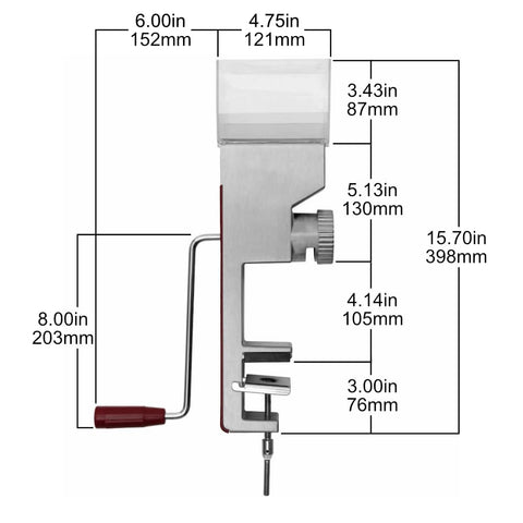 Kitchen Crop VKP Deluxe mounted on counter demonstrates secure setup for steady milling